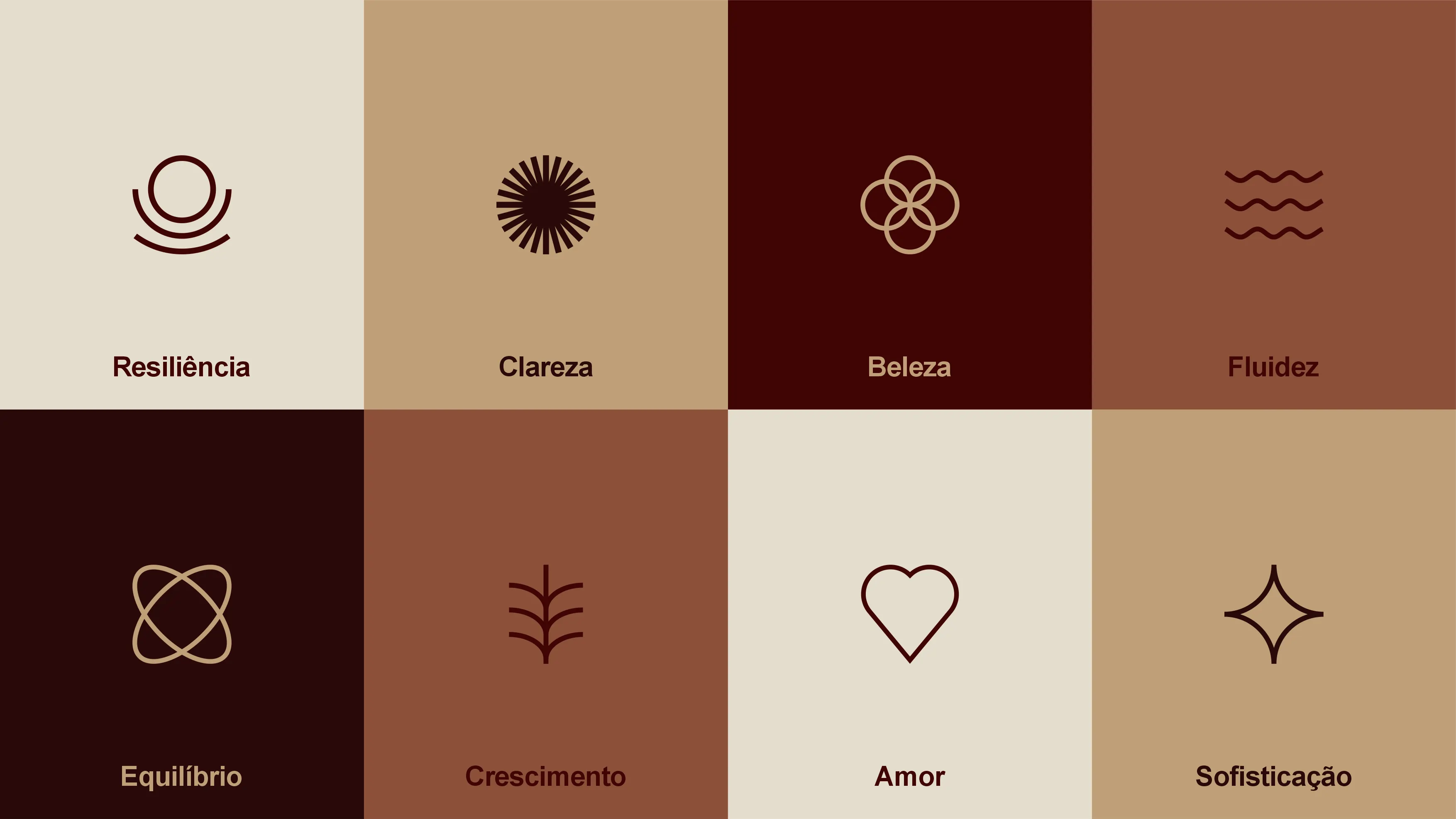 Ícones e elementos de apoio da marca.