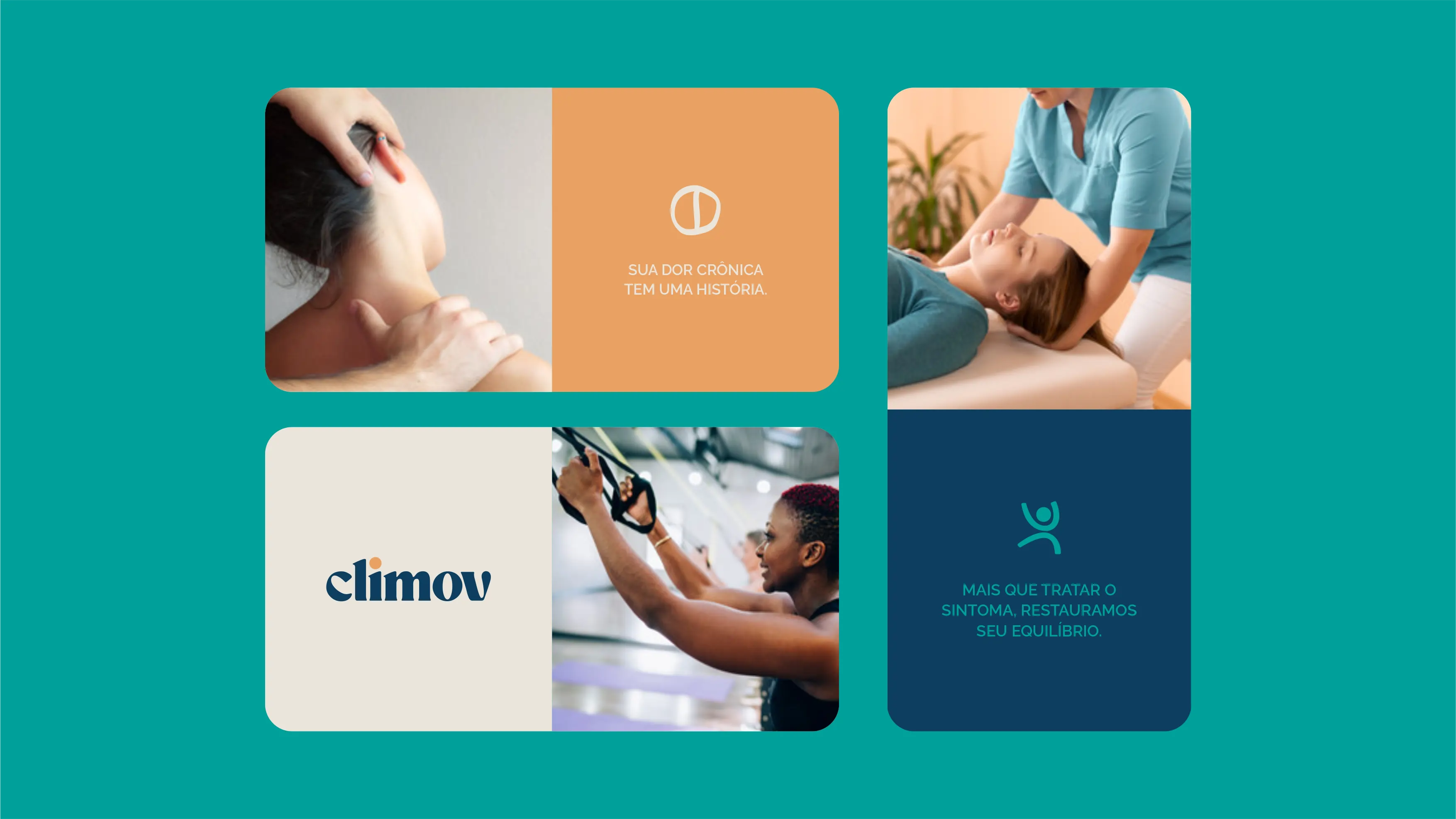 Aplicações da identidade visual em peças de comunicação.