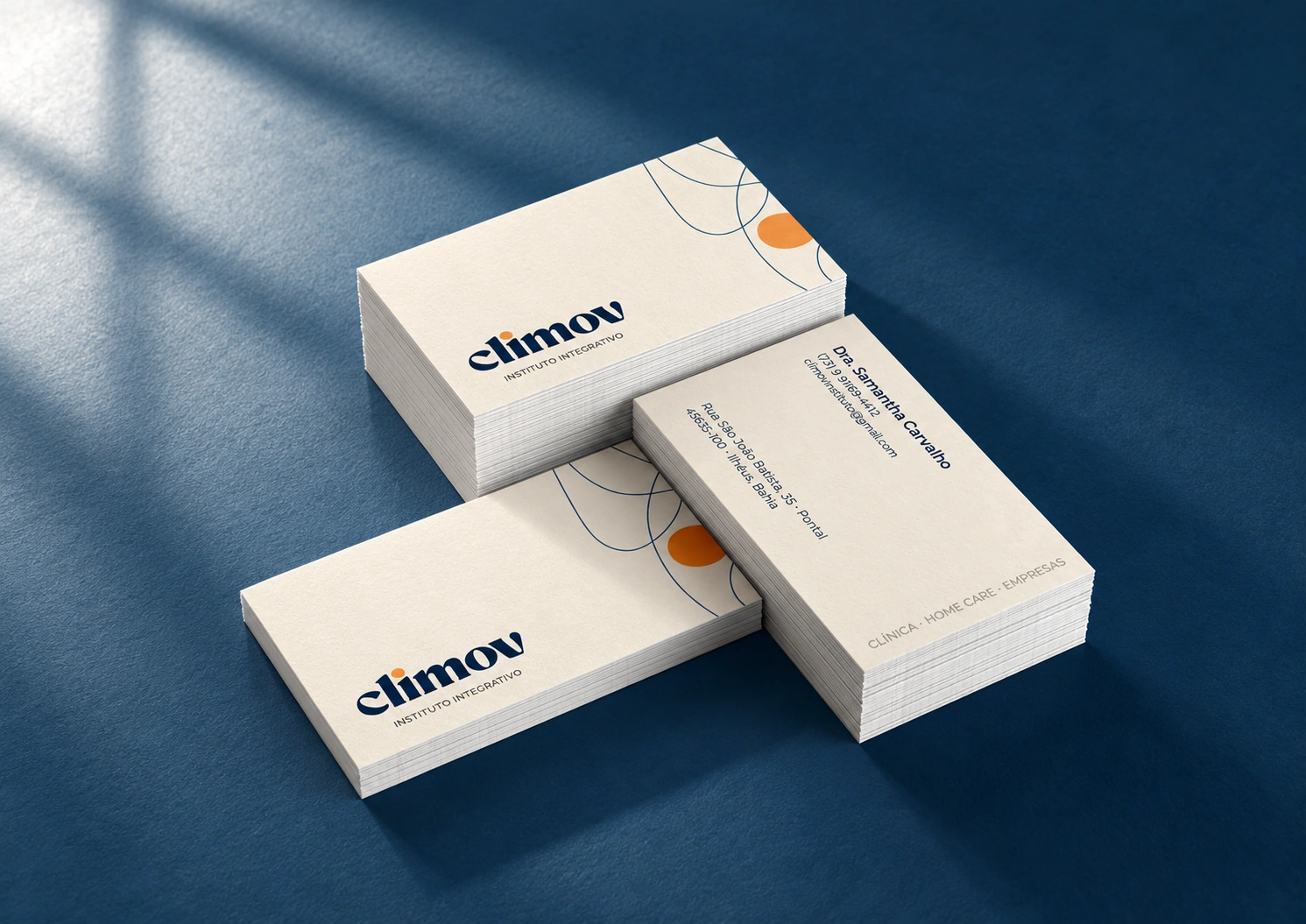 Cartões de visita da Climov.