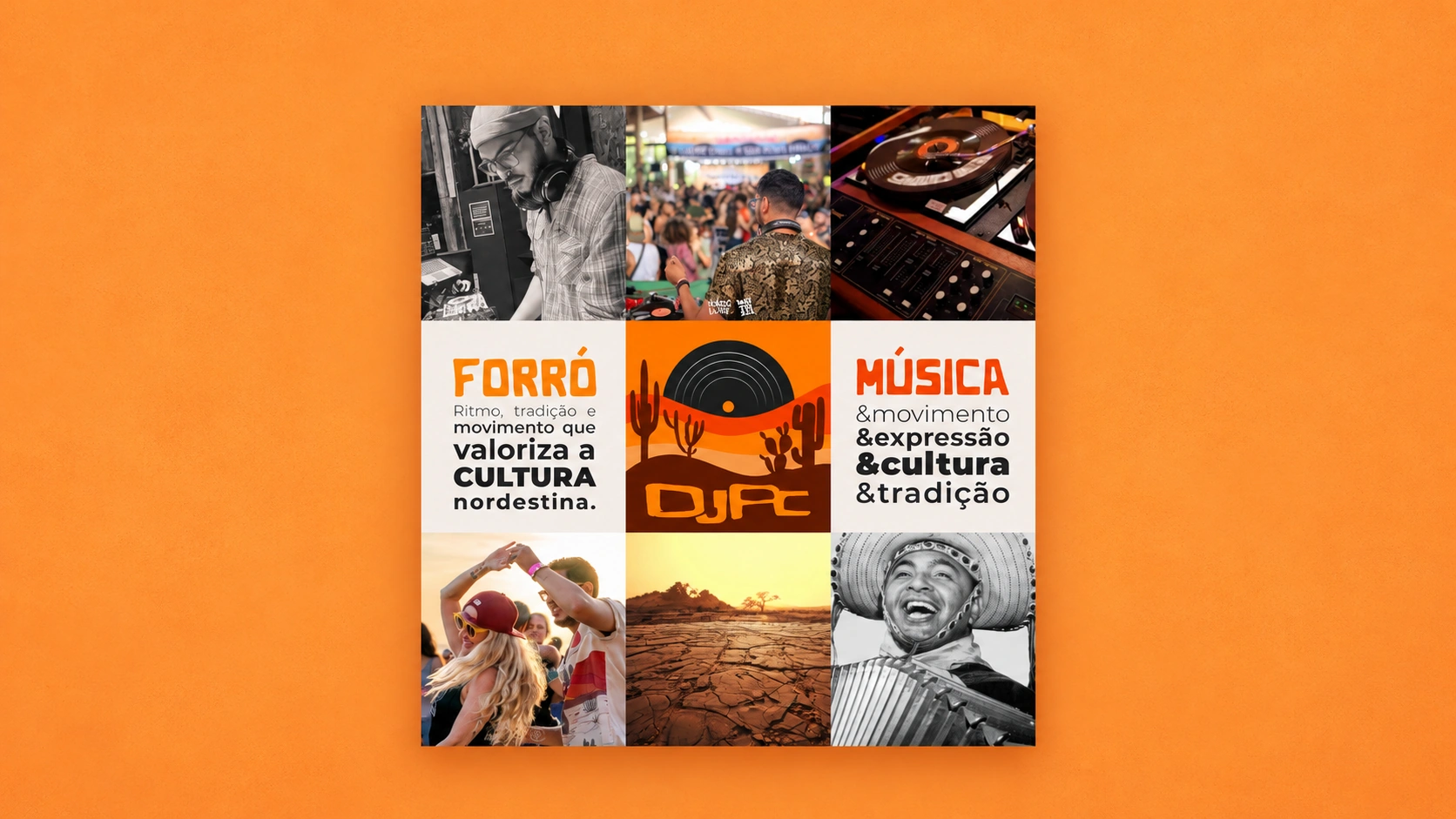 Peças digitais com a identidade DJ PC.