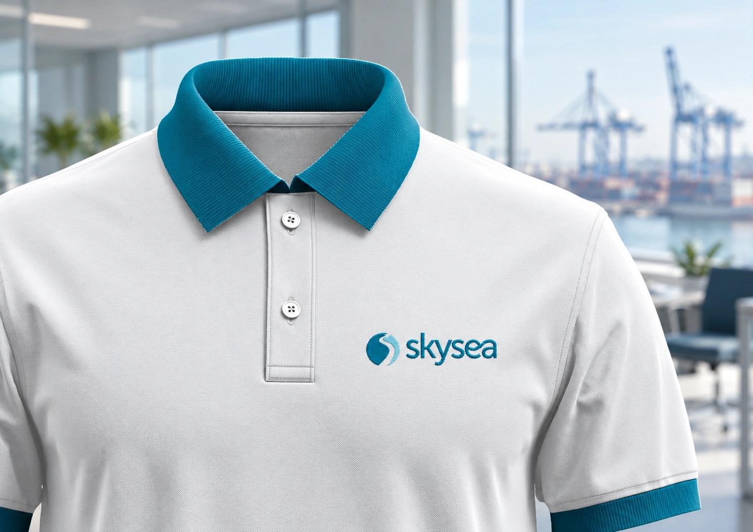 Aplicação da marca em uniforme.
