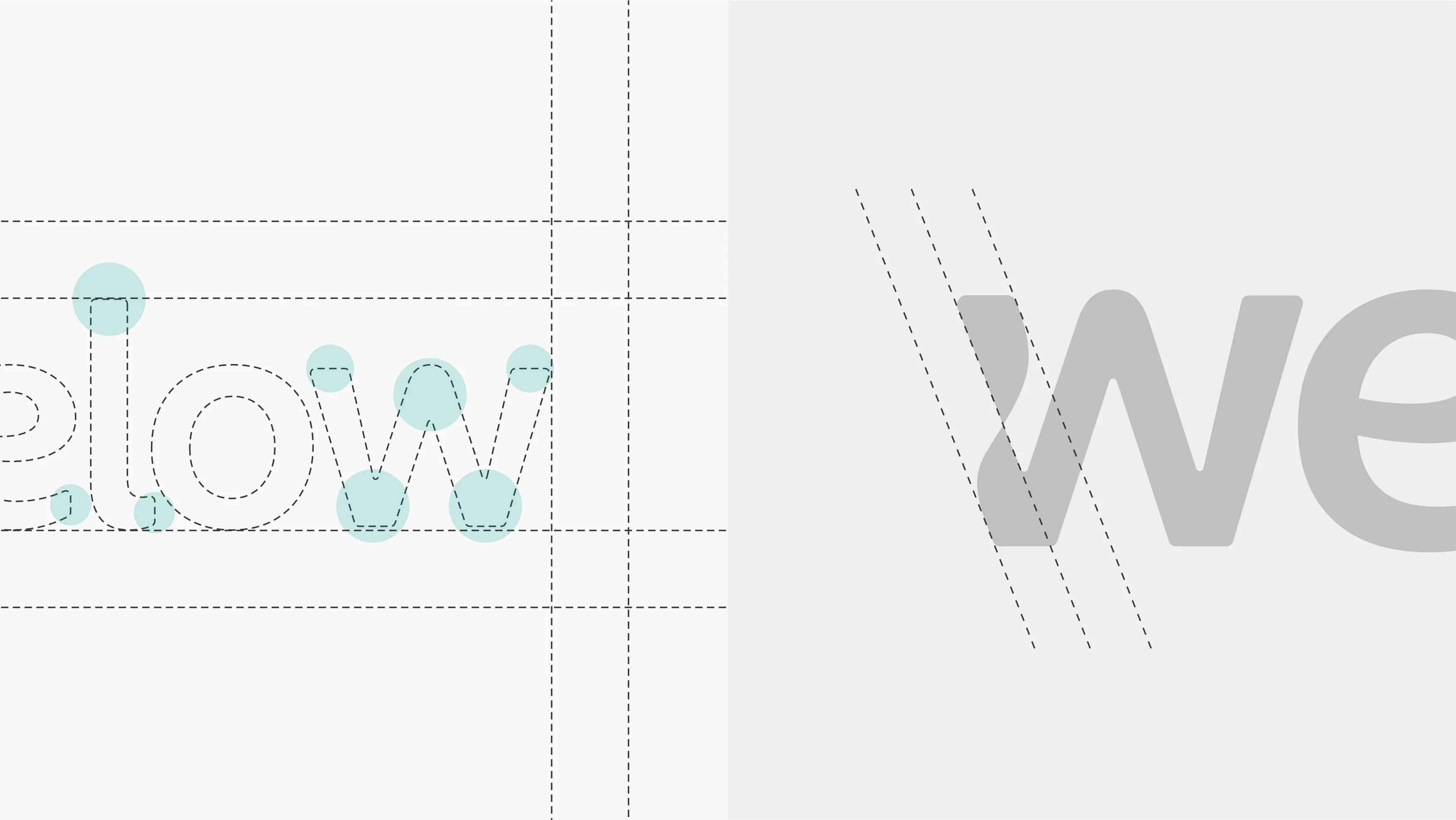 Construção e ajustes do logotipo Weelow.