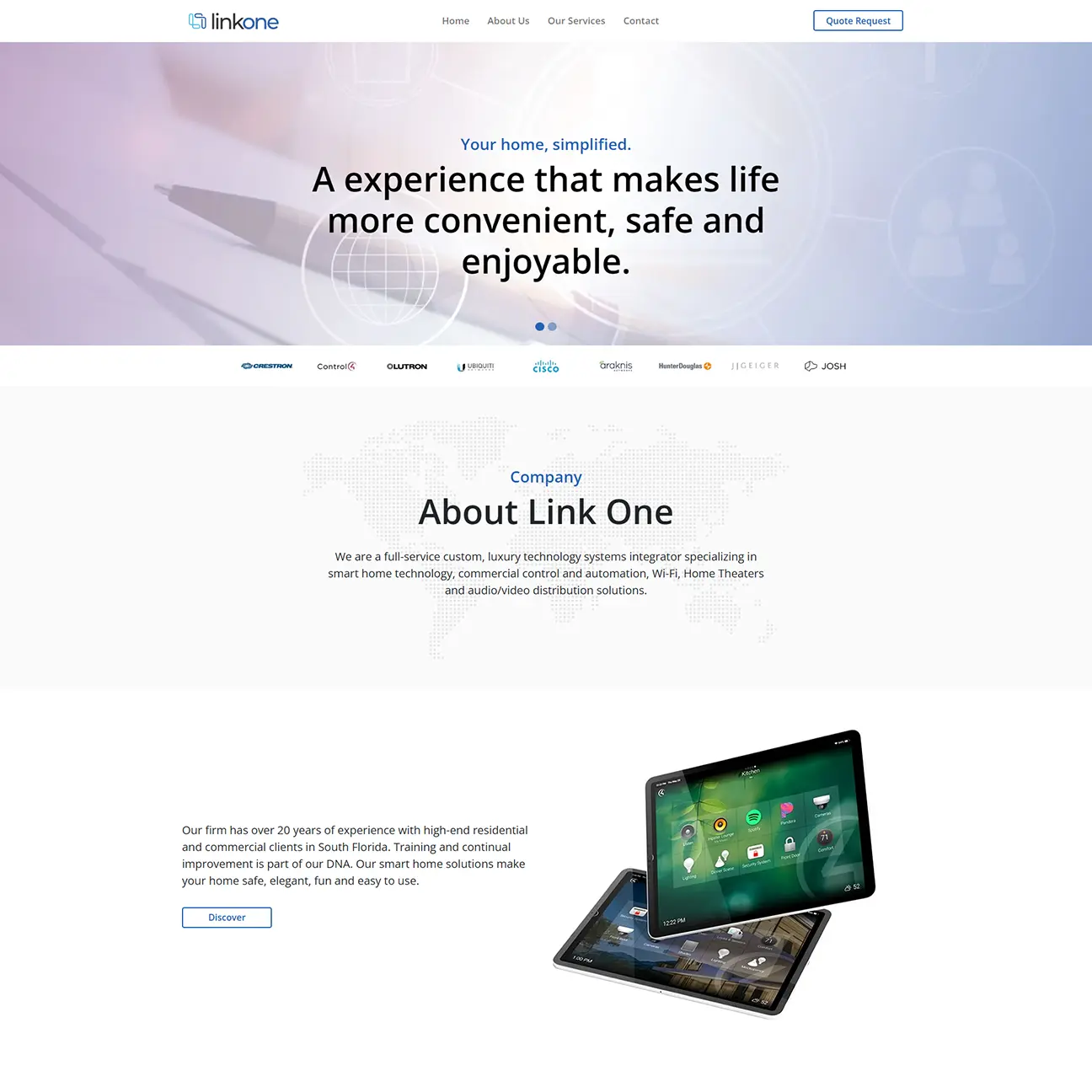 Demonstração do site LinkOne Corp