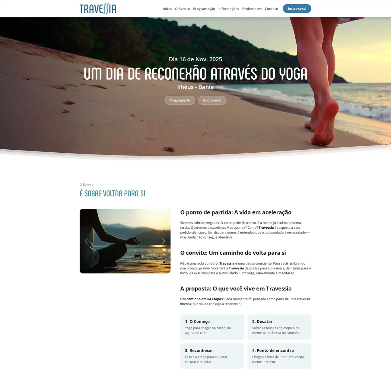 Demonstração do site Travessia Viagens